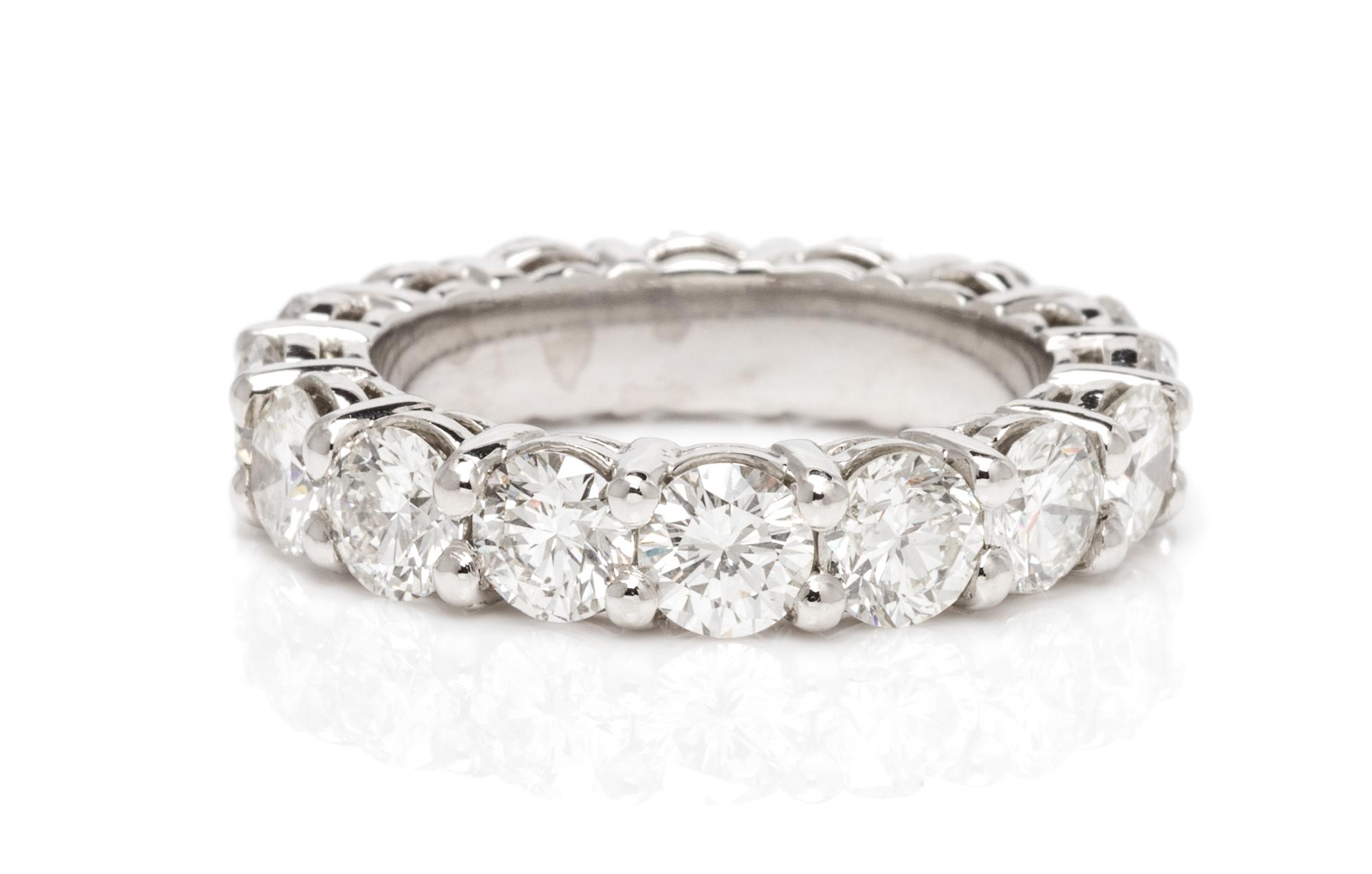 A Platinum and Diamond Eternity Band, 6.40 dwts.