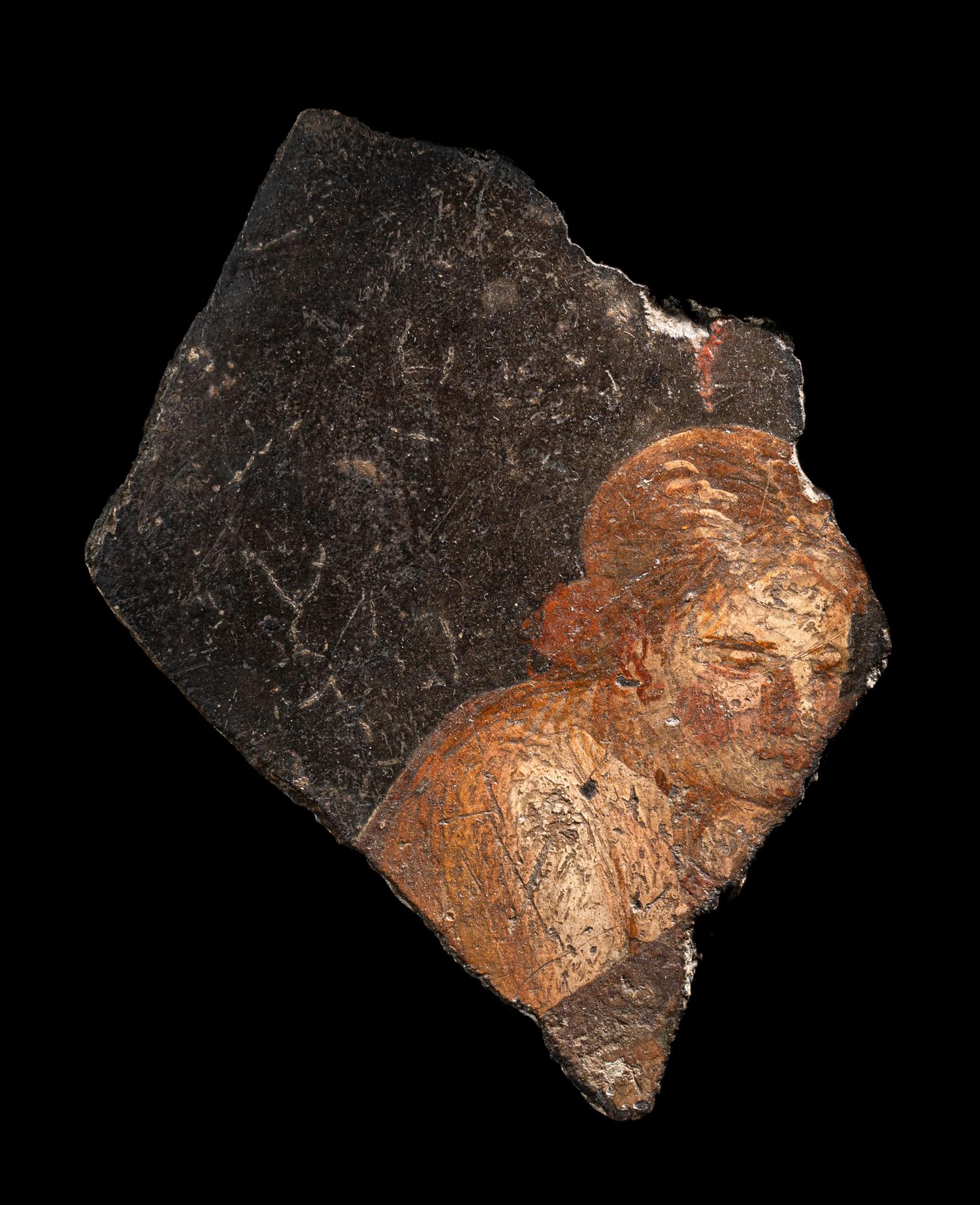 A Roman Fresco Fragment with a Lady's Head