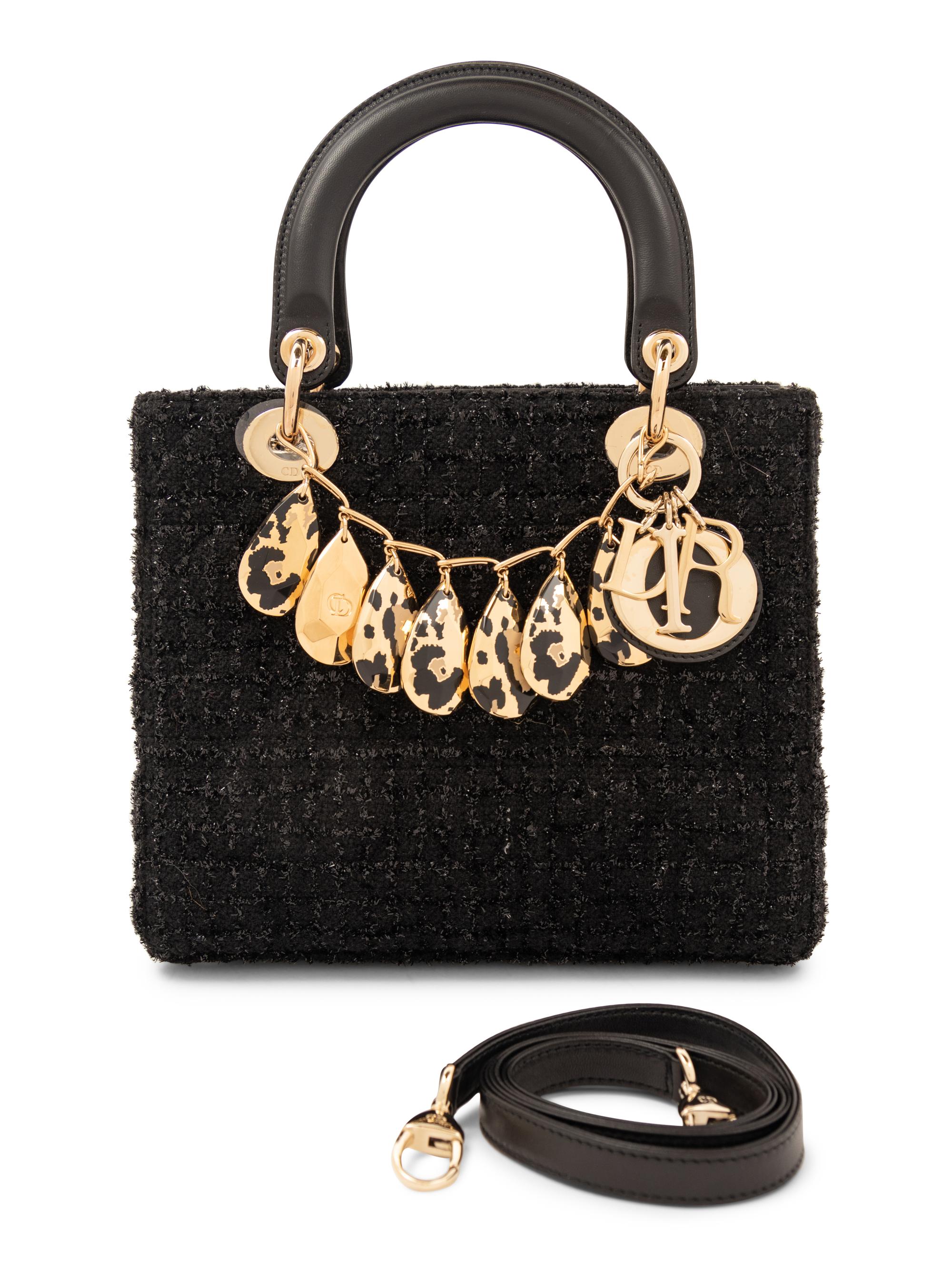 Christian Dior Black Tweed Small Lady Dior Bag, 2012