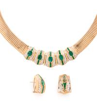 BICOLOR GOLD, EMERALD AND DIAMOND SUITE