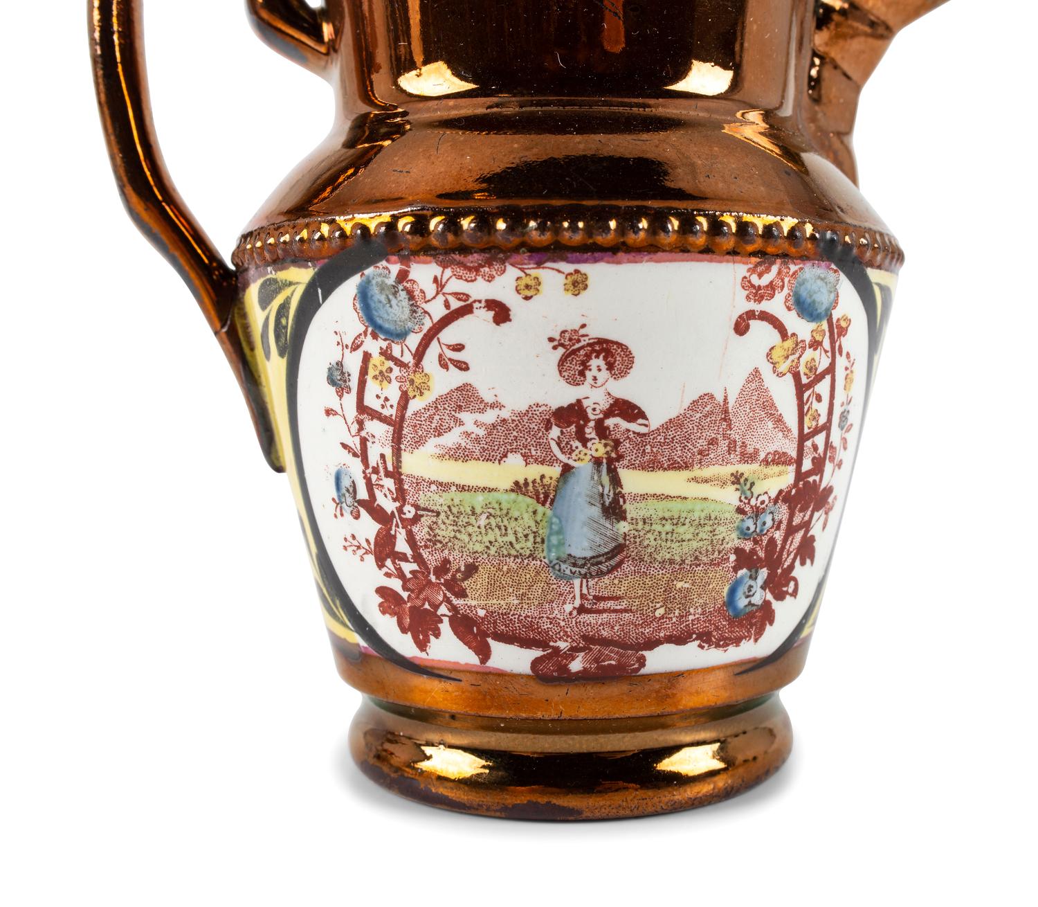 Two Copper Luster Jugs