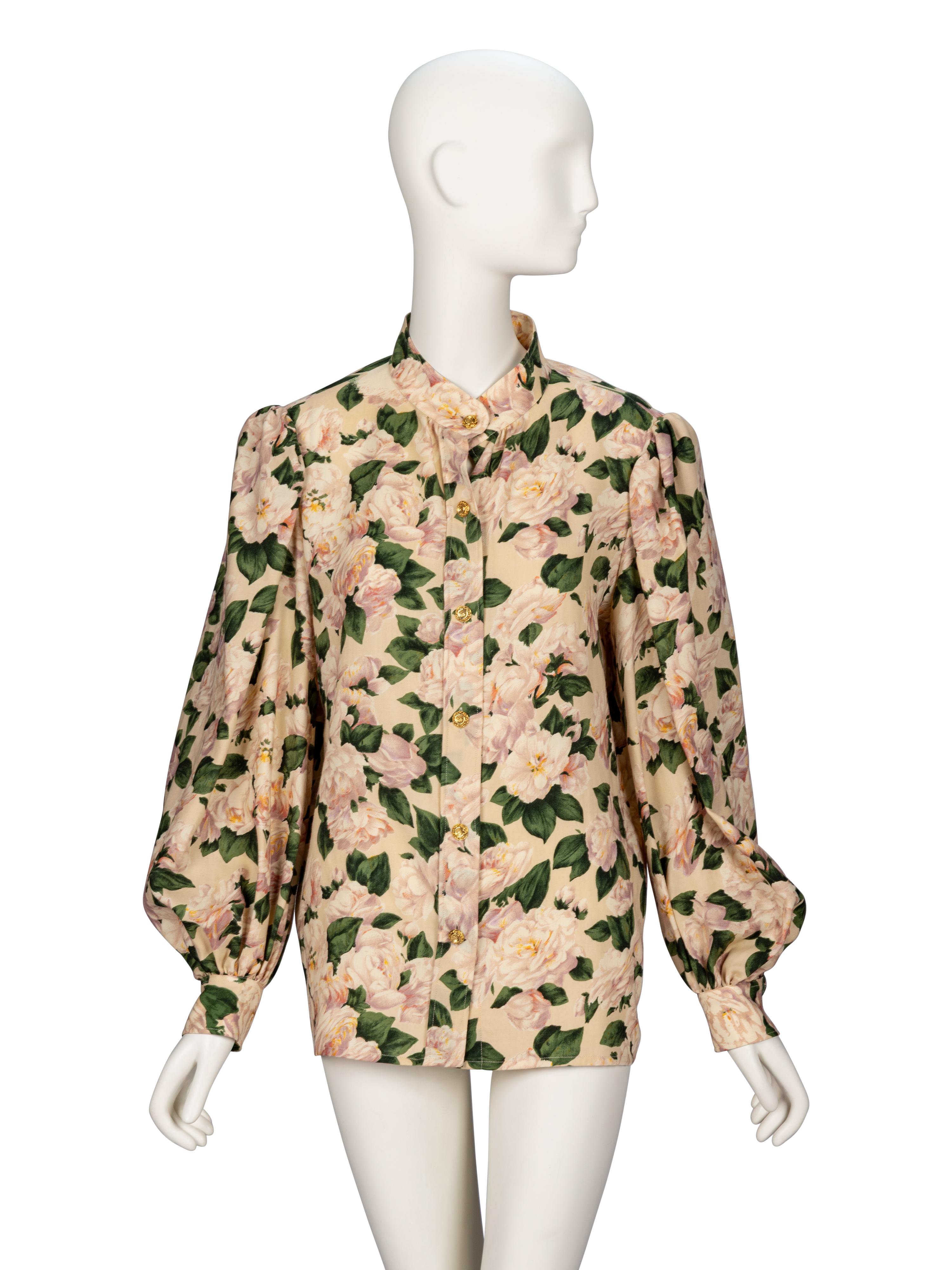Saint Laurent Rive Gauche, Floral Print Skirt Ensemble