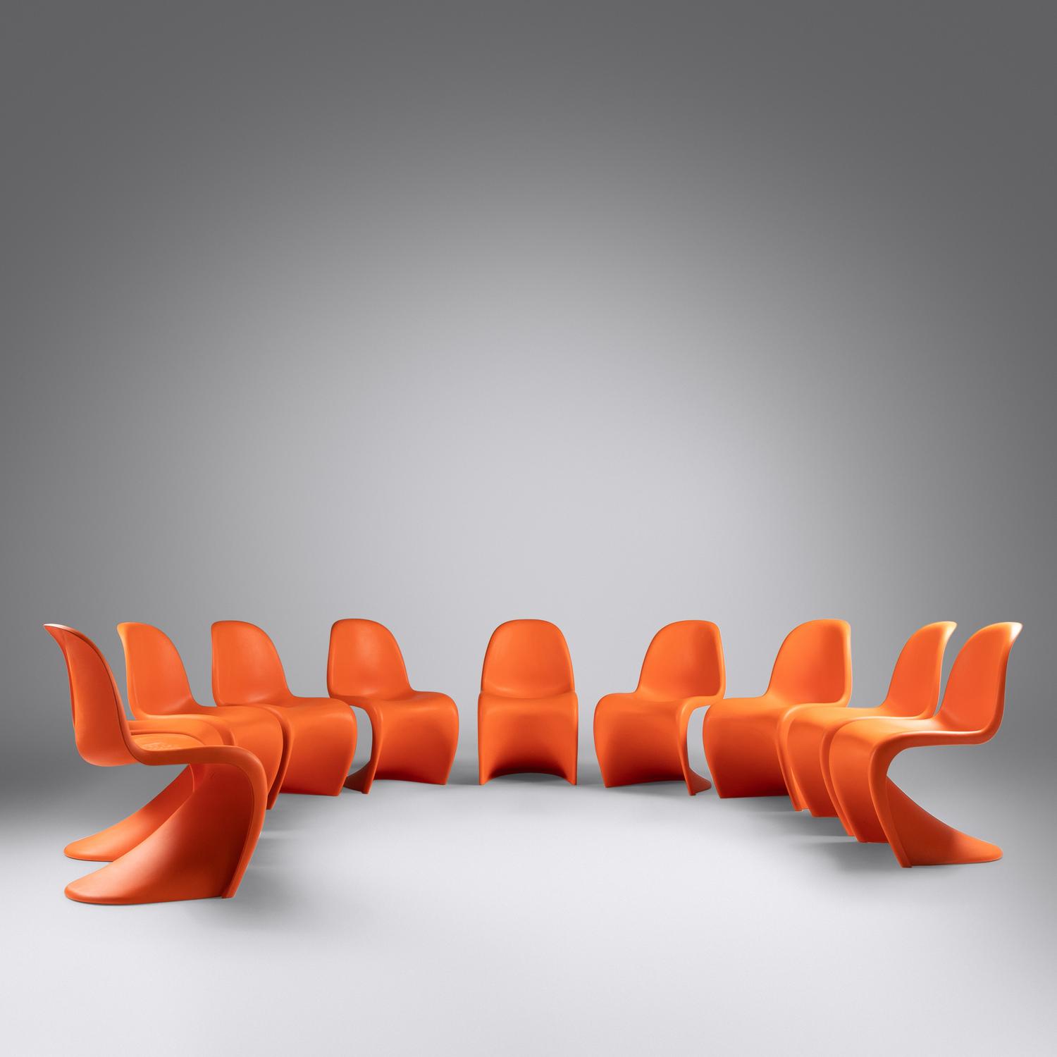 Set of Ten 'Panton' Dining Chairs, c. 2000 Vitra, Germany