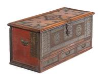 A Continental Studded Wood Trunk