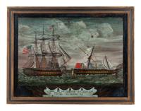 A French Reverse Painting on Glass