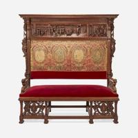 An Impressive German Tapestry Upholstered Carved Settee Late 19th century