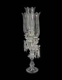 A Baccarat Molded Glass Three-Light Candelabrum