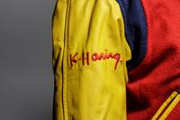 A Keith Haring Leather and Wool Boy's Bomber Jacket Retailed by Pop Shop, New York, Circa Early 1990s