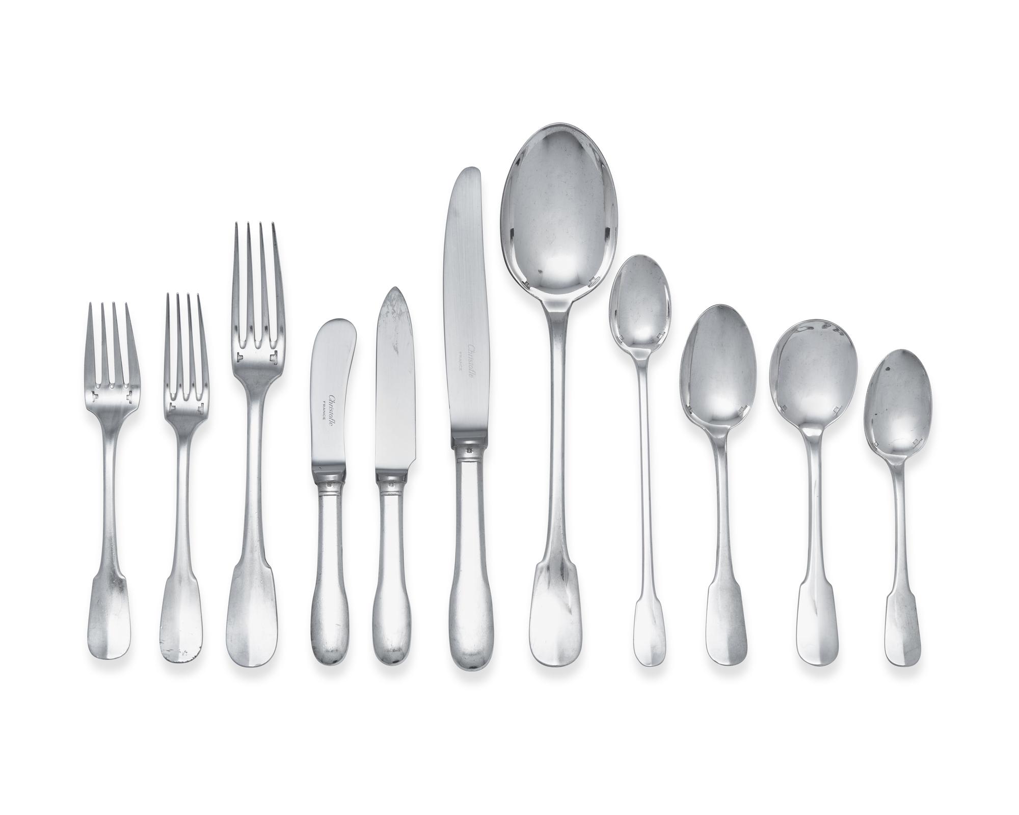 A Christofle Silver-Plate Flatware Service