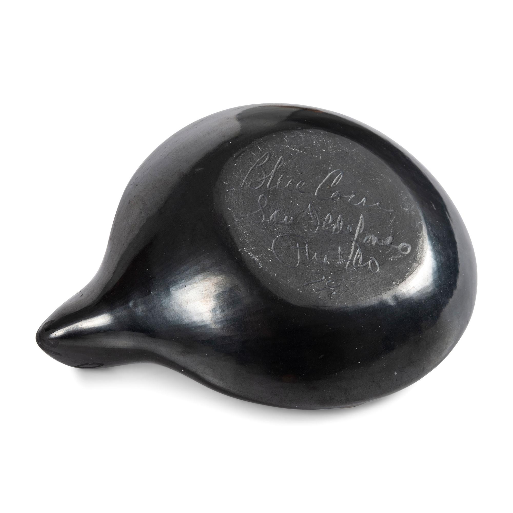 Blackware Pottery Dish, Avian Form