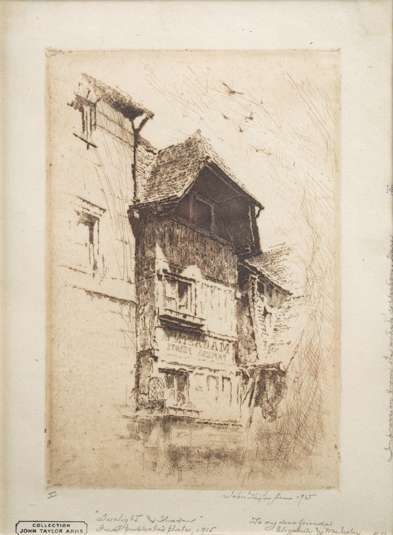 Six Framed Etchings by John Taylor Arms (American, 1887-1953)