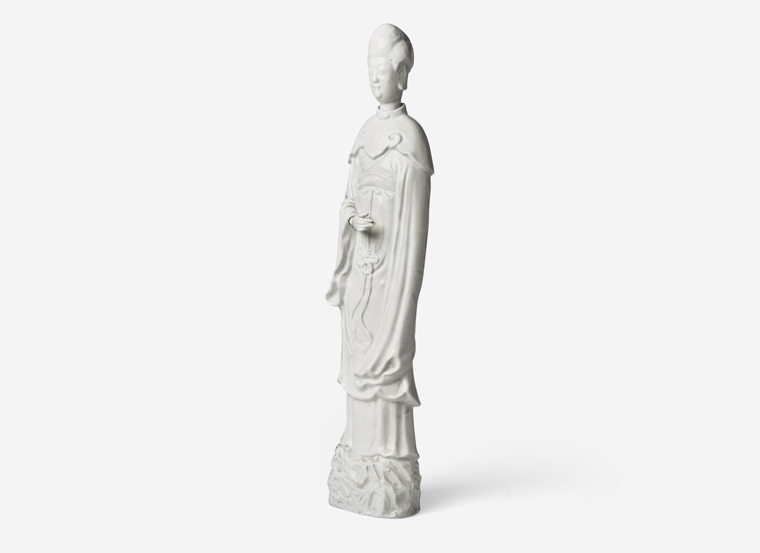 A Large Chinese Blanc De Chine Porcelain Figure of a Meiren