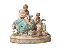 A Meissen porcelain figural group: Cupid Untethered , Germany, 19th century