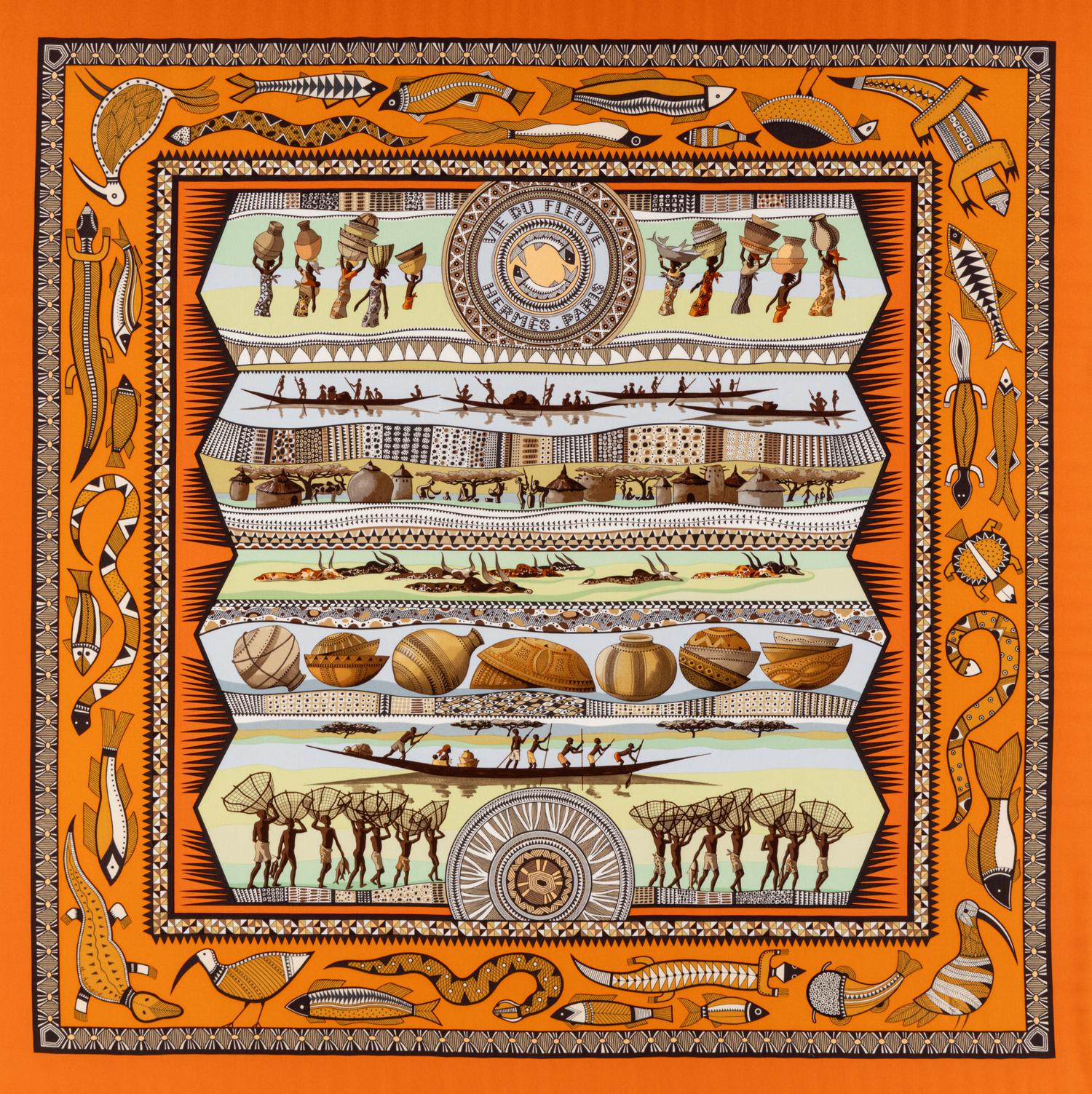 Hermès Framed Silk Scarf, 2005