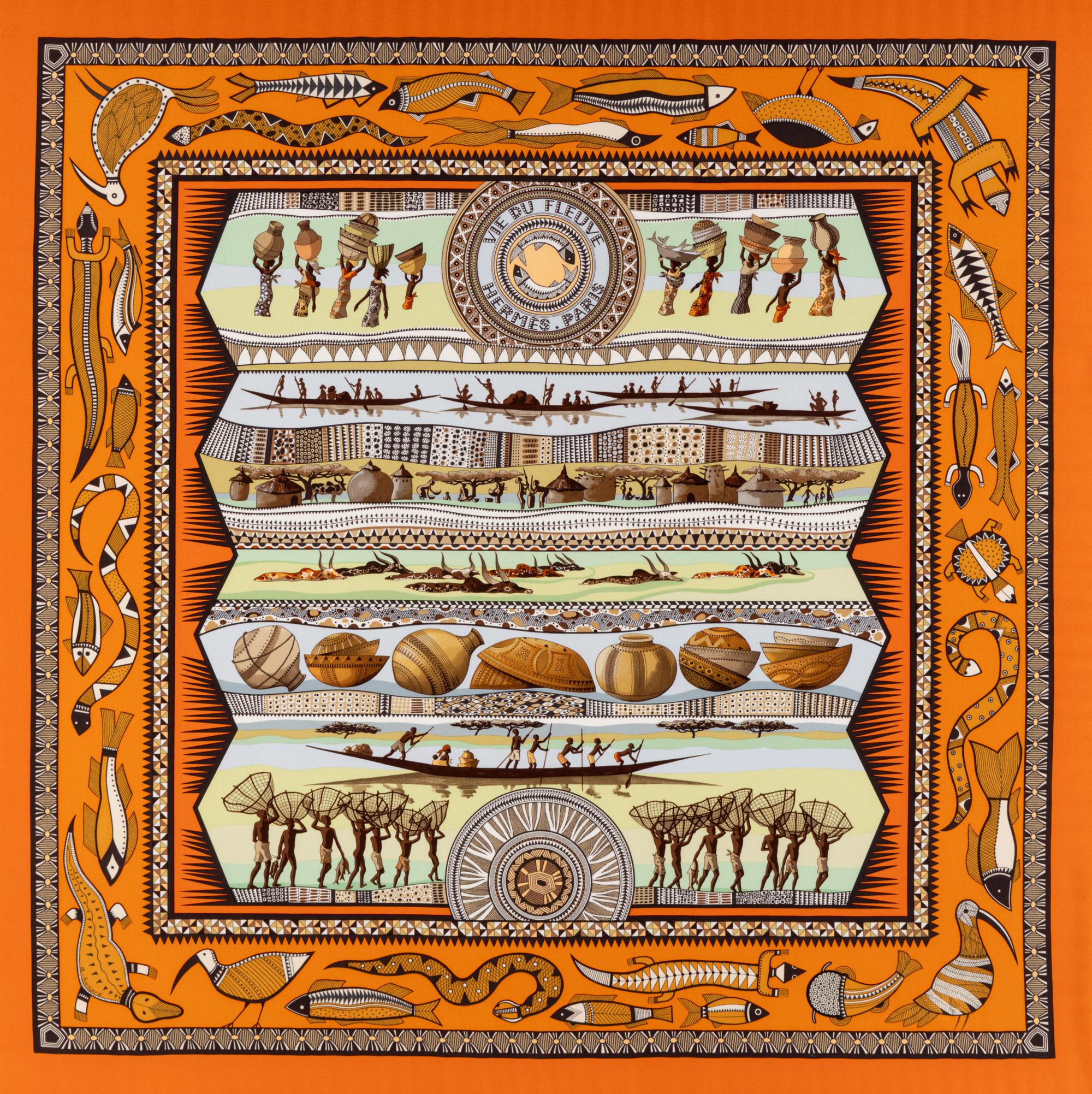 Hermès Framed Silk Scarf, 2005