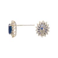 Sapphire and Diamond Stud Earrings