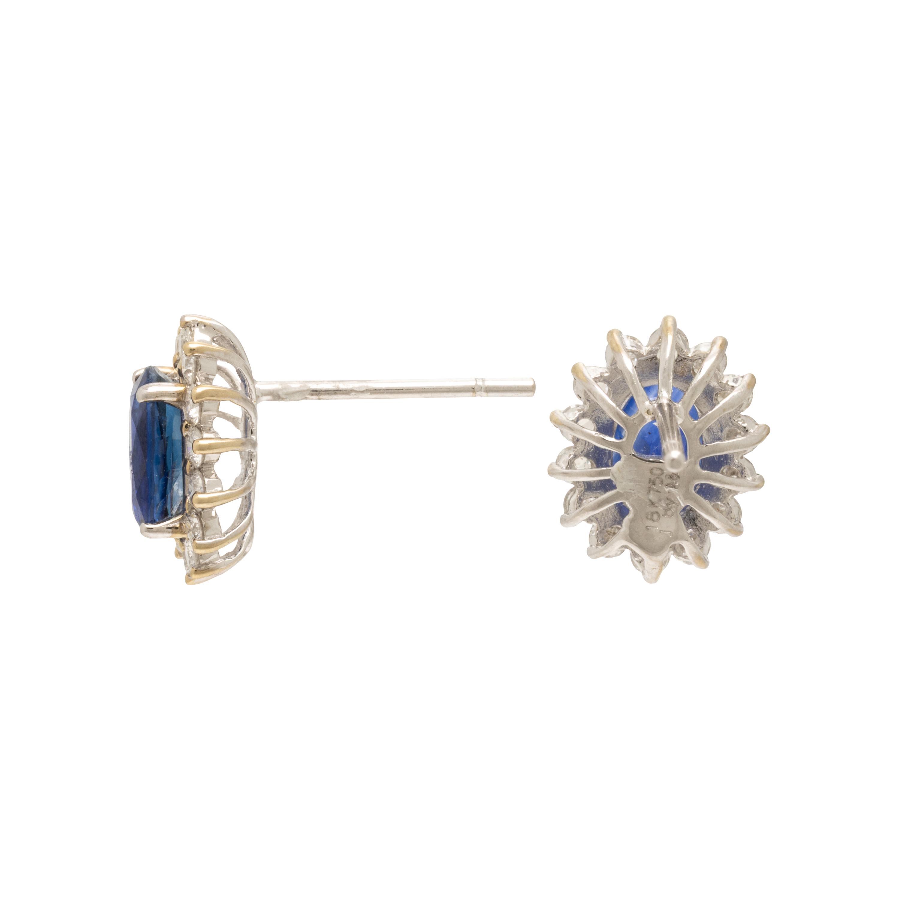 Sapphire and Diamond Stud Earrings