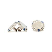 CARTIER, ART DECO, PLATINUM, SAPPHIRE AND DIAMOND CUFFLINKS