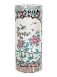 A Chinese Enameled Porcelain Umbrella Stand