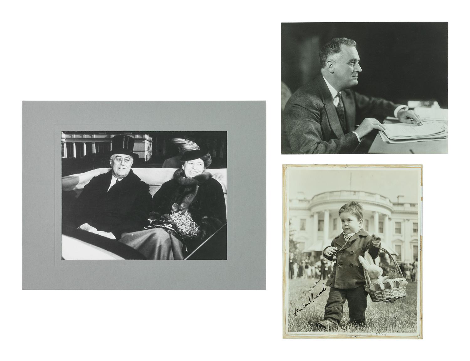 ROOSEVELT, Franklin D. (1882-1945). A group of 8 items, highlighted by 2 signed checks.