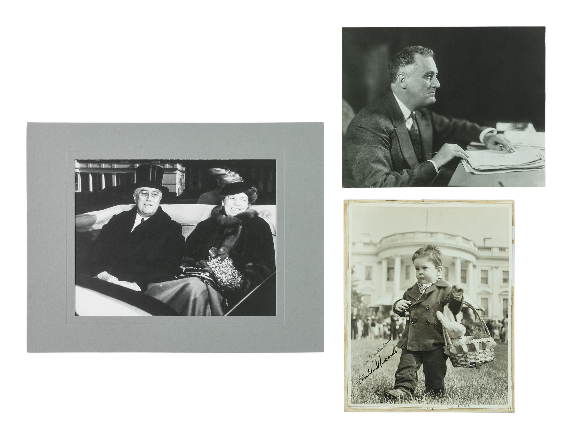 ROOSEVELT, Franklin D. (1882-1945). A group of 8 items, highlighted by 2 signed checks.