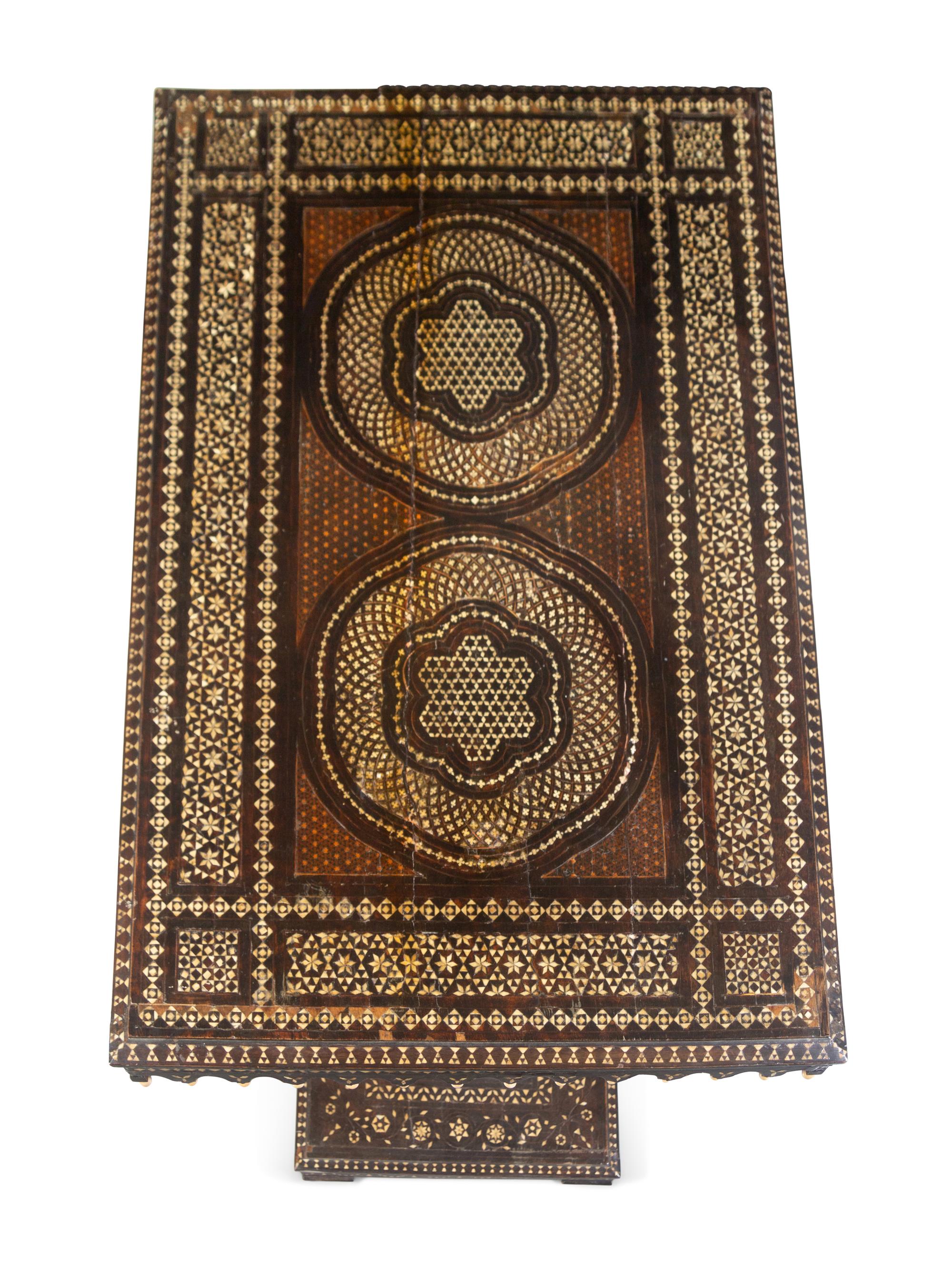 A Moroccan Bone Inlaid Table