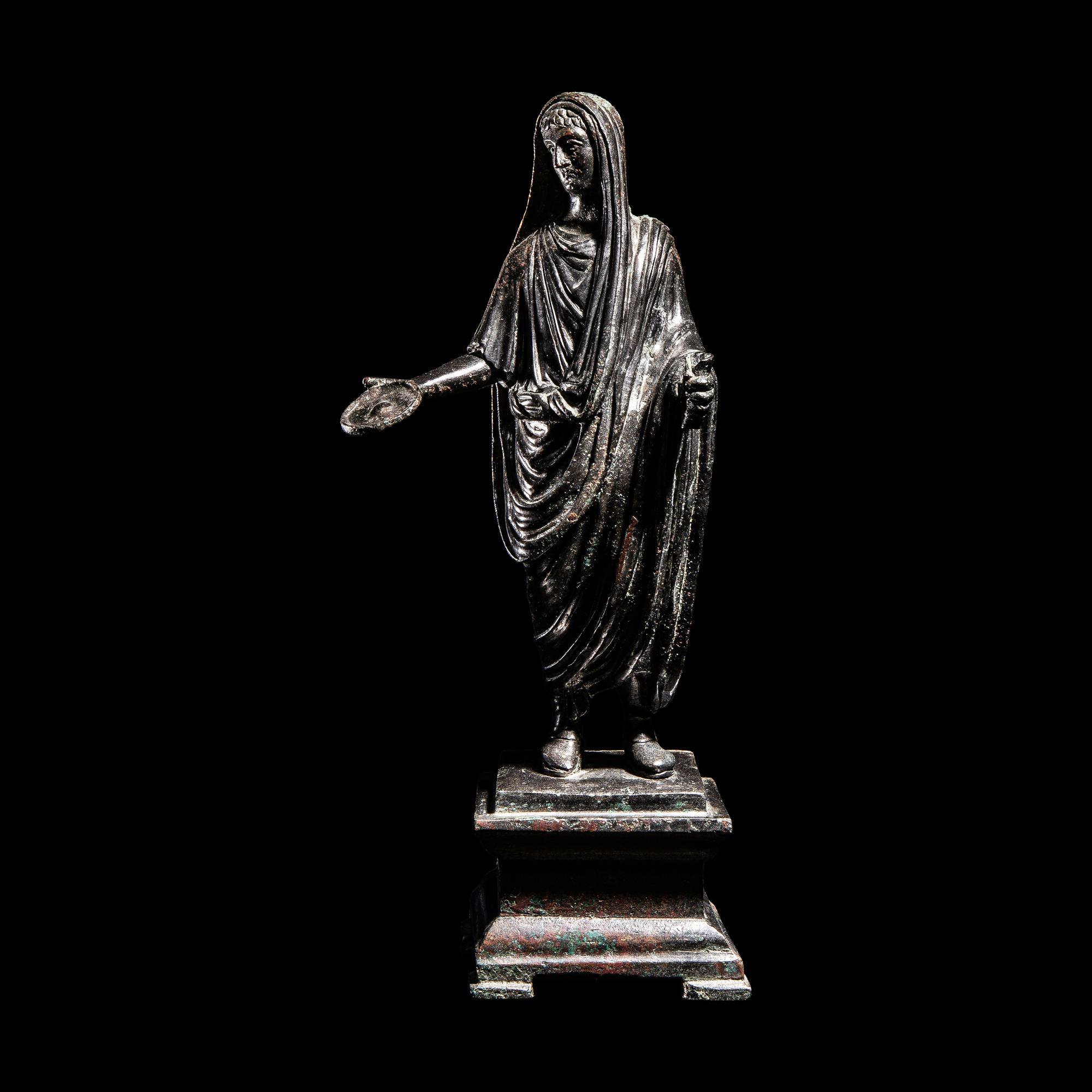 A Roman Bronze Togatus