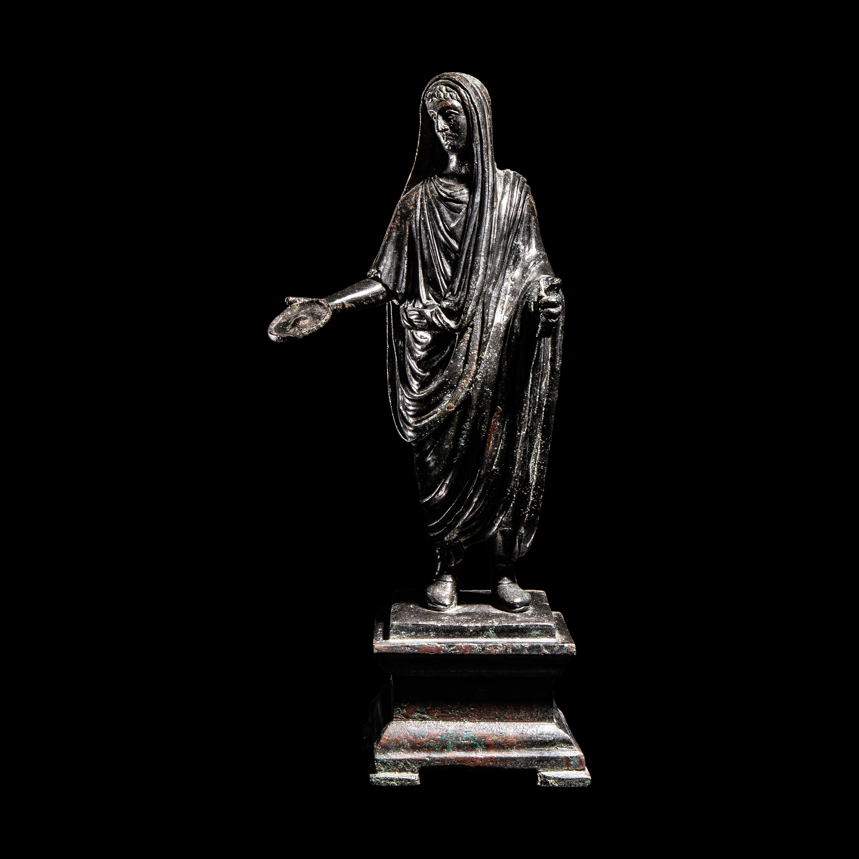 A Roman Bronze Togatus