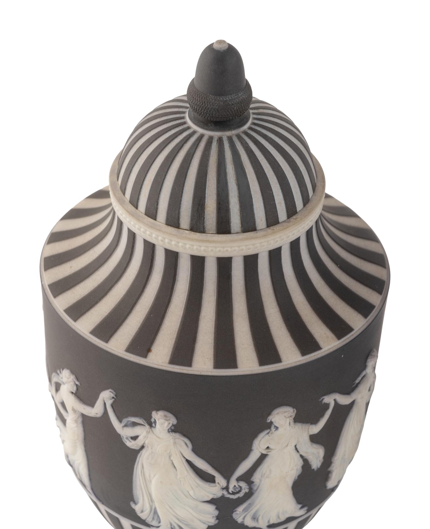 Three Wedgwood Jasperware Urns
