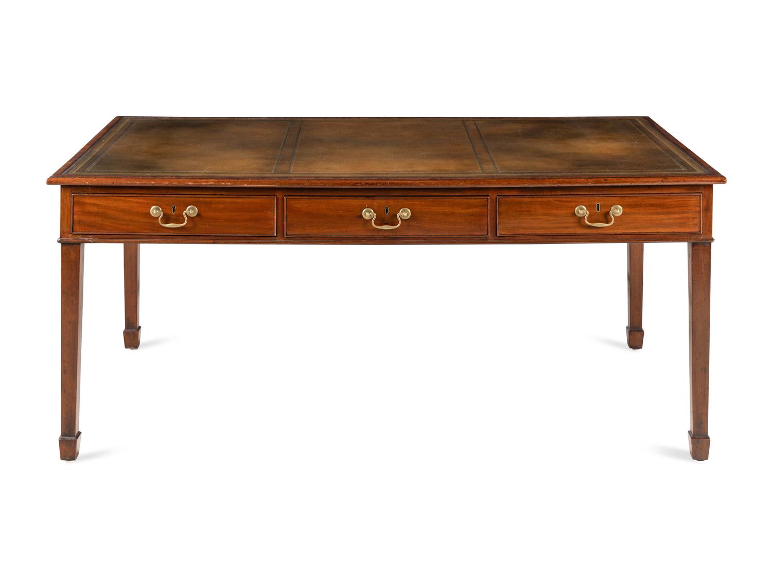 A George III Style Mahogany Partners Desk
