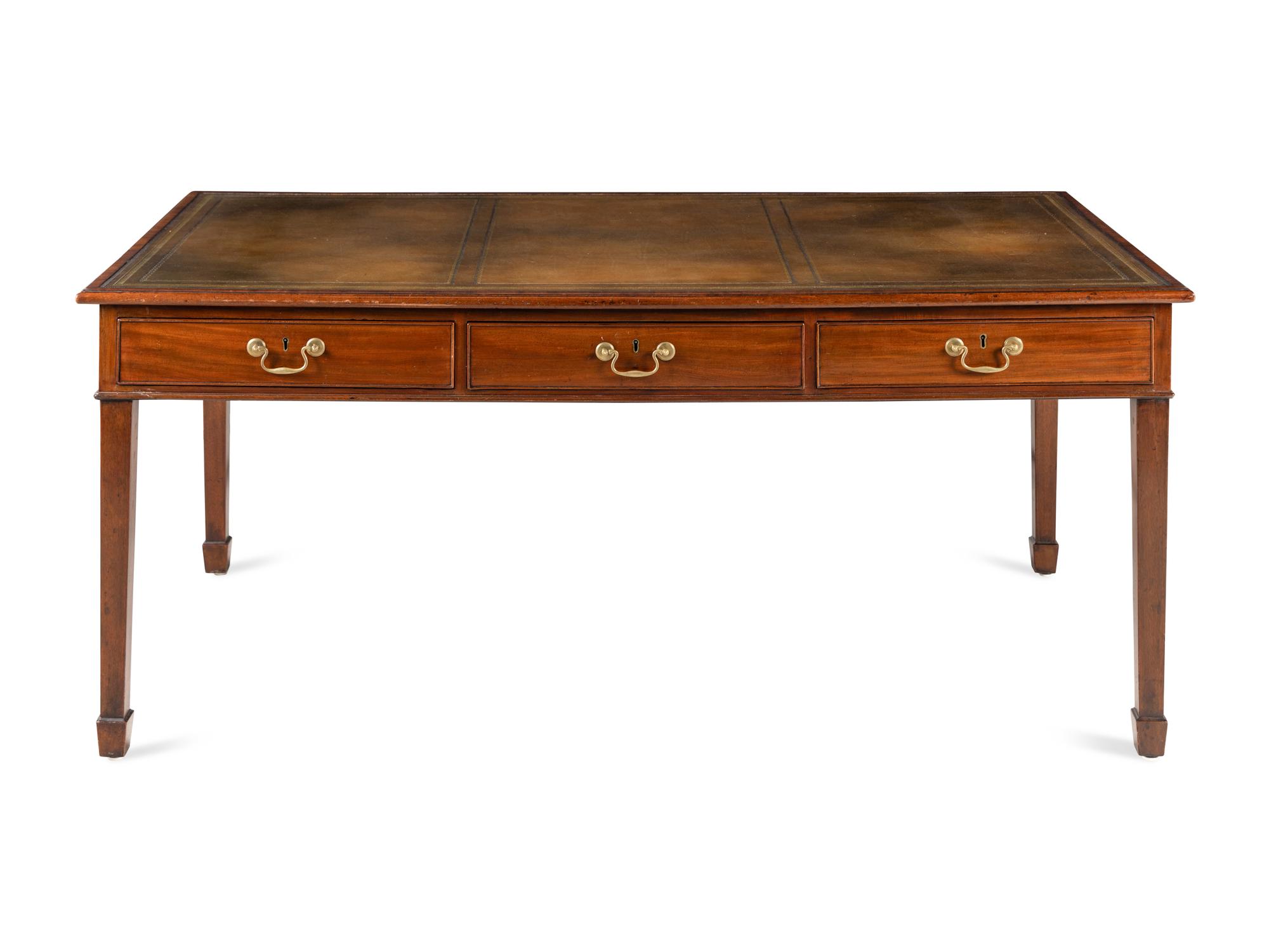 A George III Style Mahogany Partners Desk