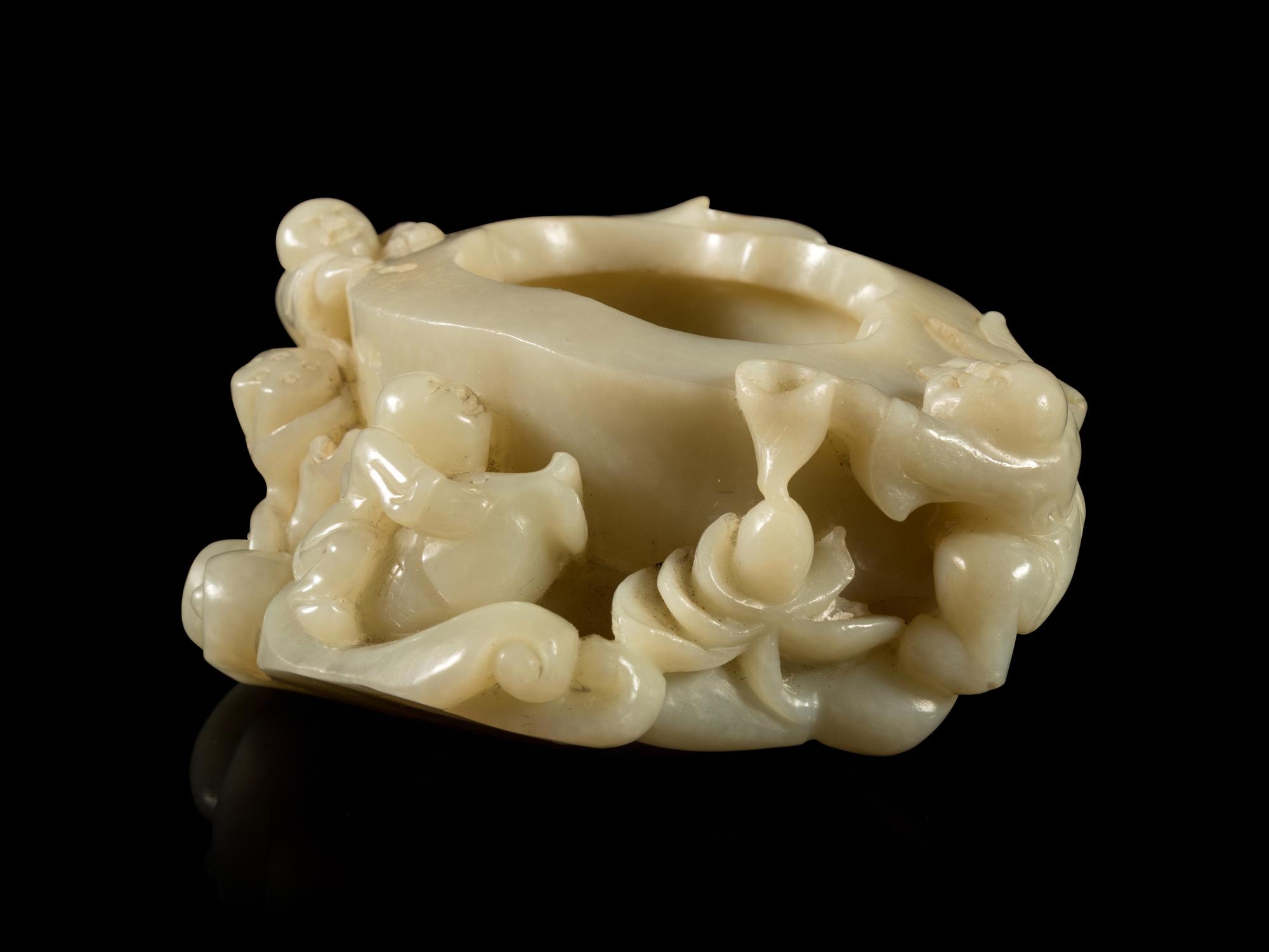A Pale Celadon Jade Brush Washer