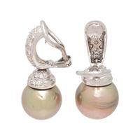 DIAMOND AND CULTURED PEARL EARCLIPS