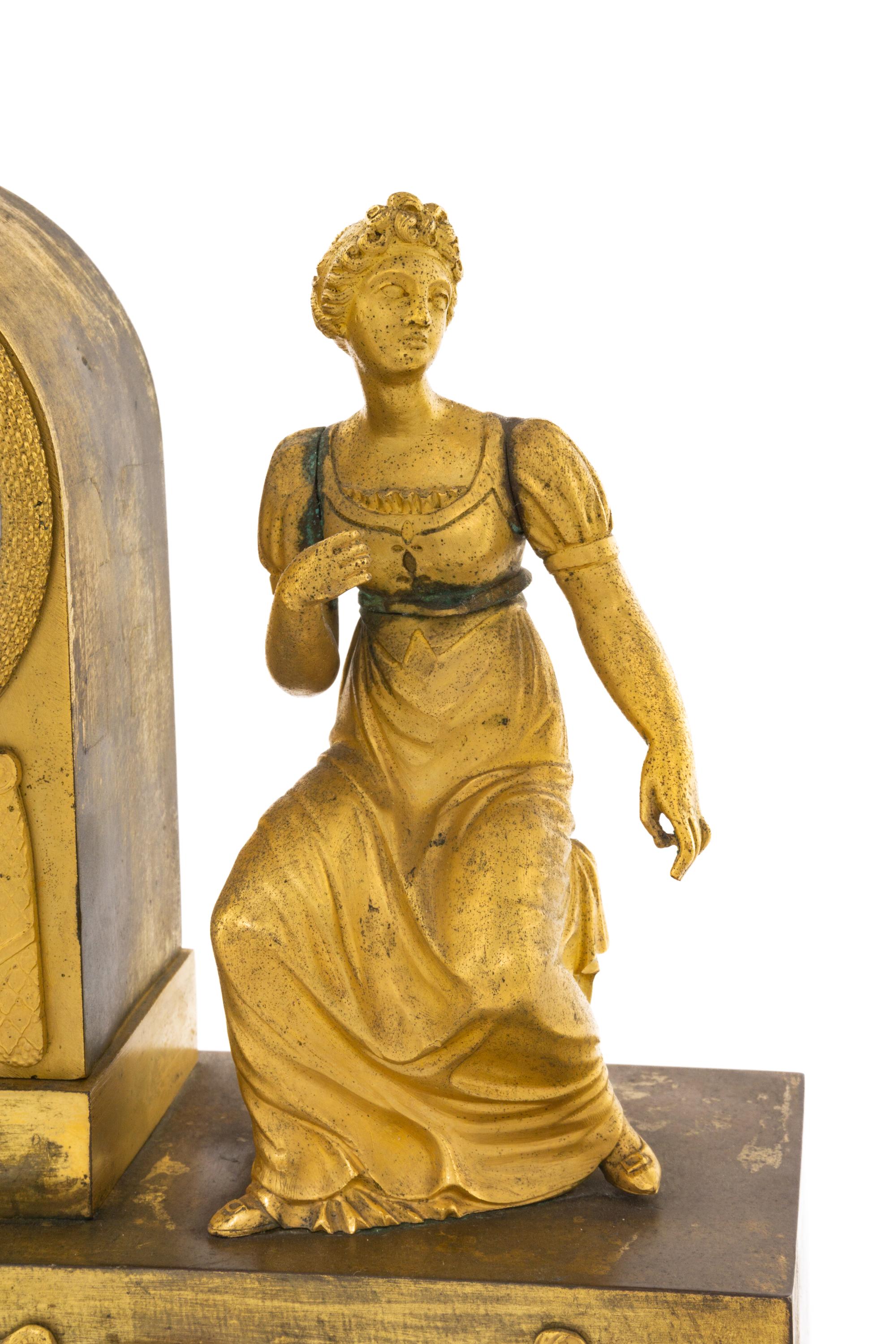 An Empire Gilt Bronze Clock