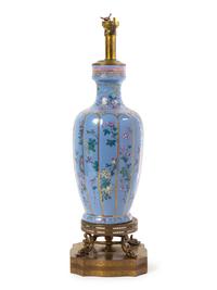 A Chinese Clair-de-Lune Ground Famille Rose Porcelain Vase