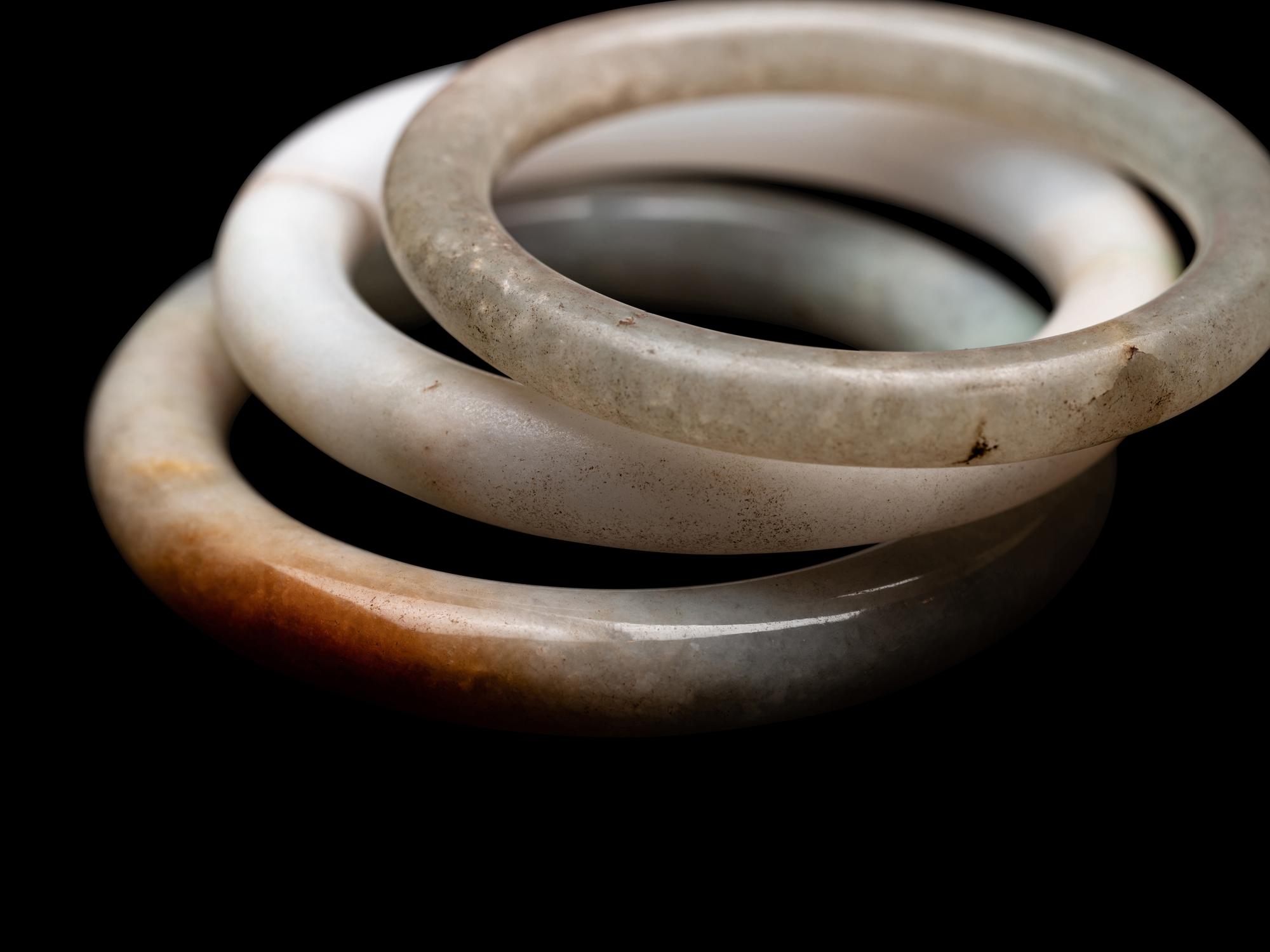 Three Chinese Hardstone Bangles