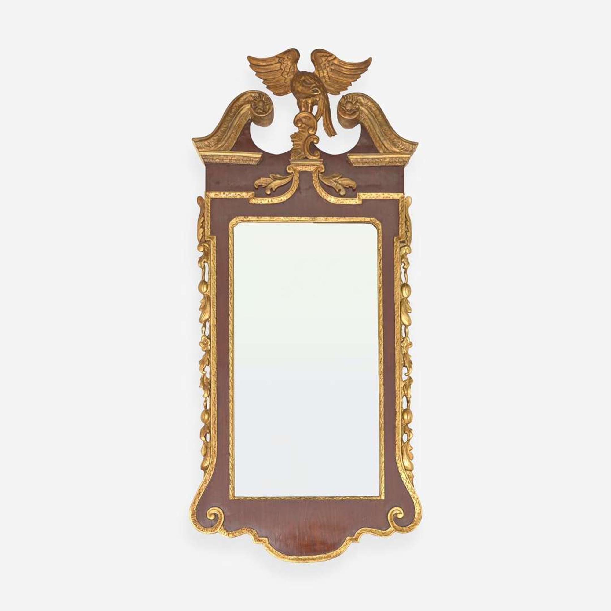 A Chippendale mahogany and parcel-gilt looking glass 18th / 19th century