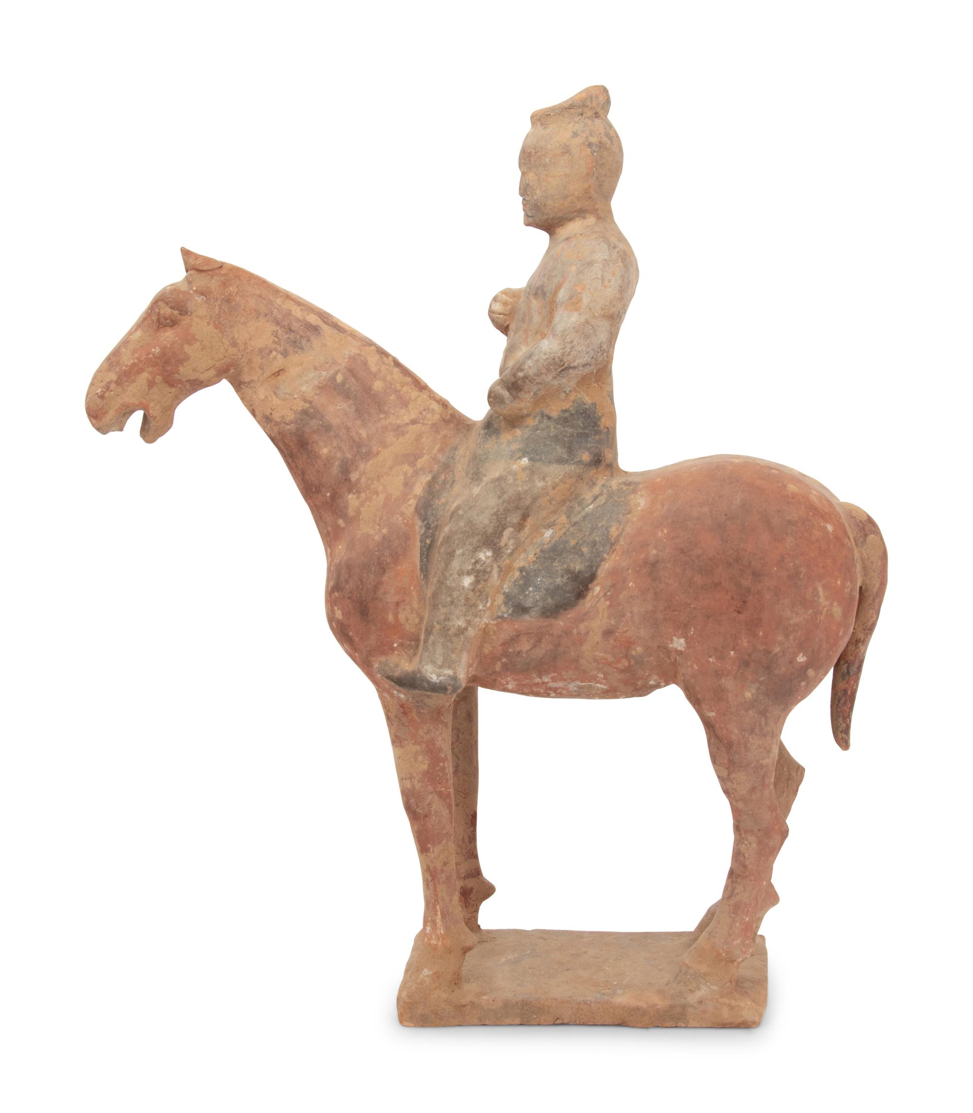 A Chinese Pottery Equestrian Figure