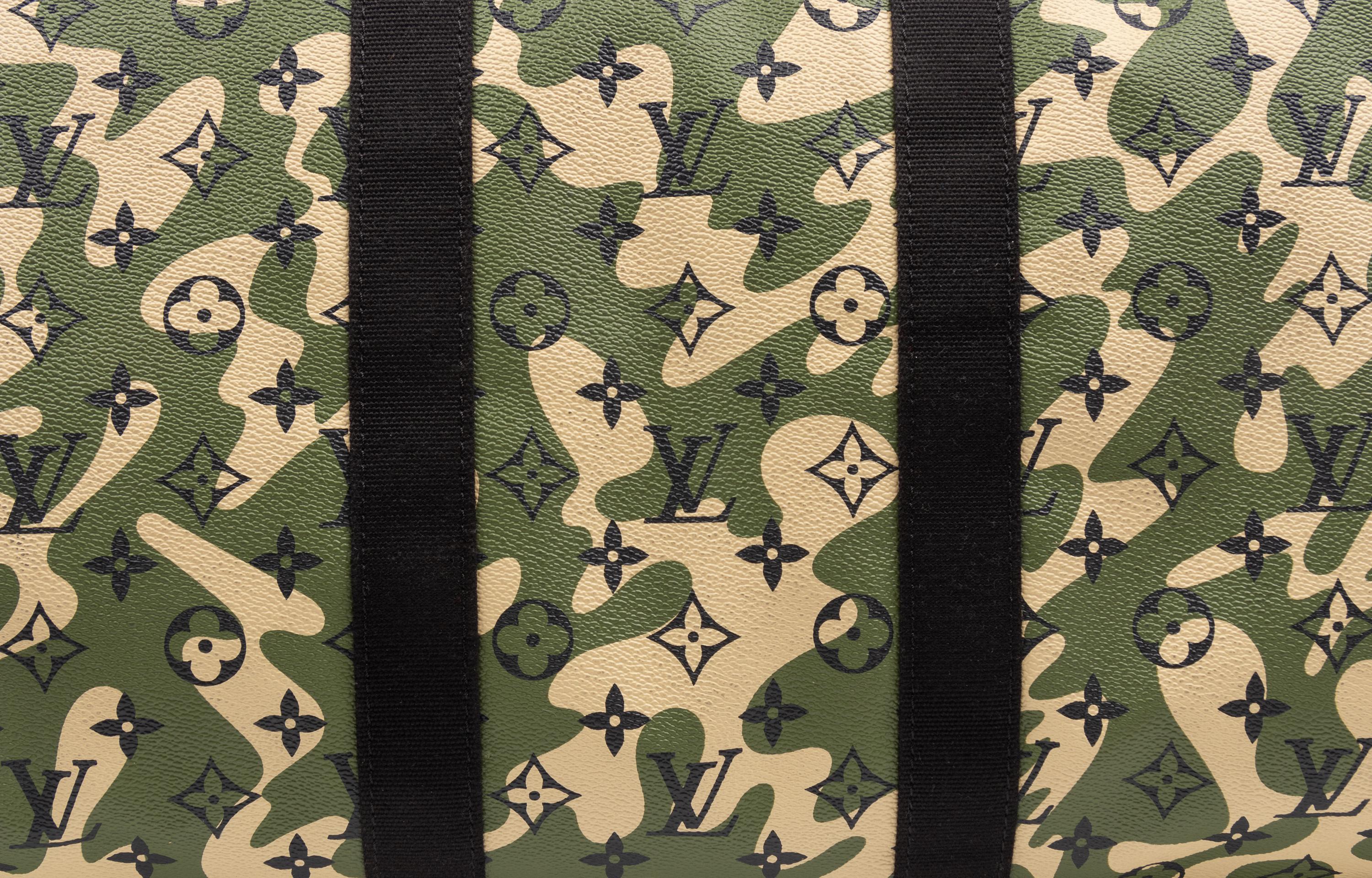 Louis Vuitton Limited Edition Keepall Bandoulière 55 in Monogramouflage Coated Canvas, Takashi Murakami, 2008