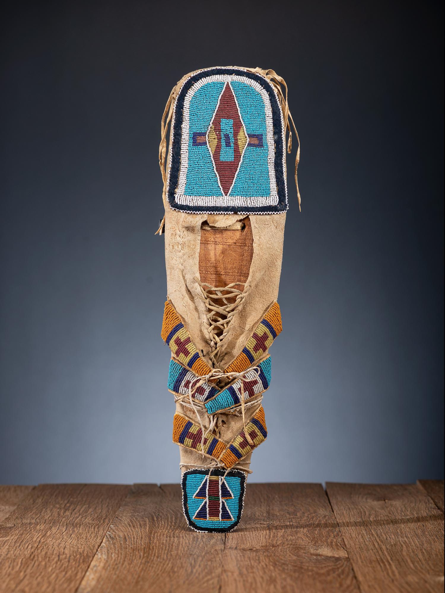 Apsáalooke [Crow] Beaded Hide Toy Cradle