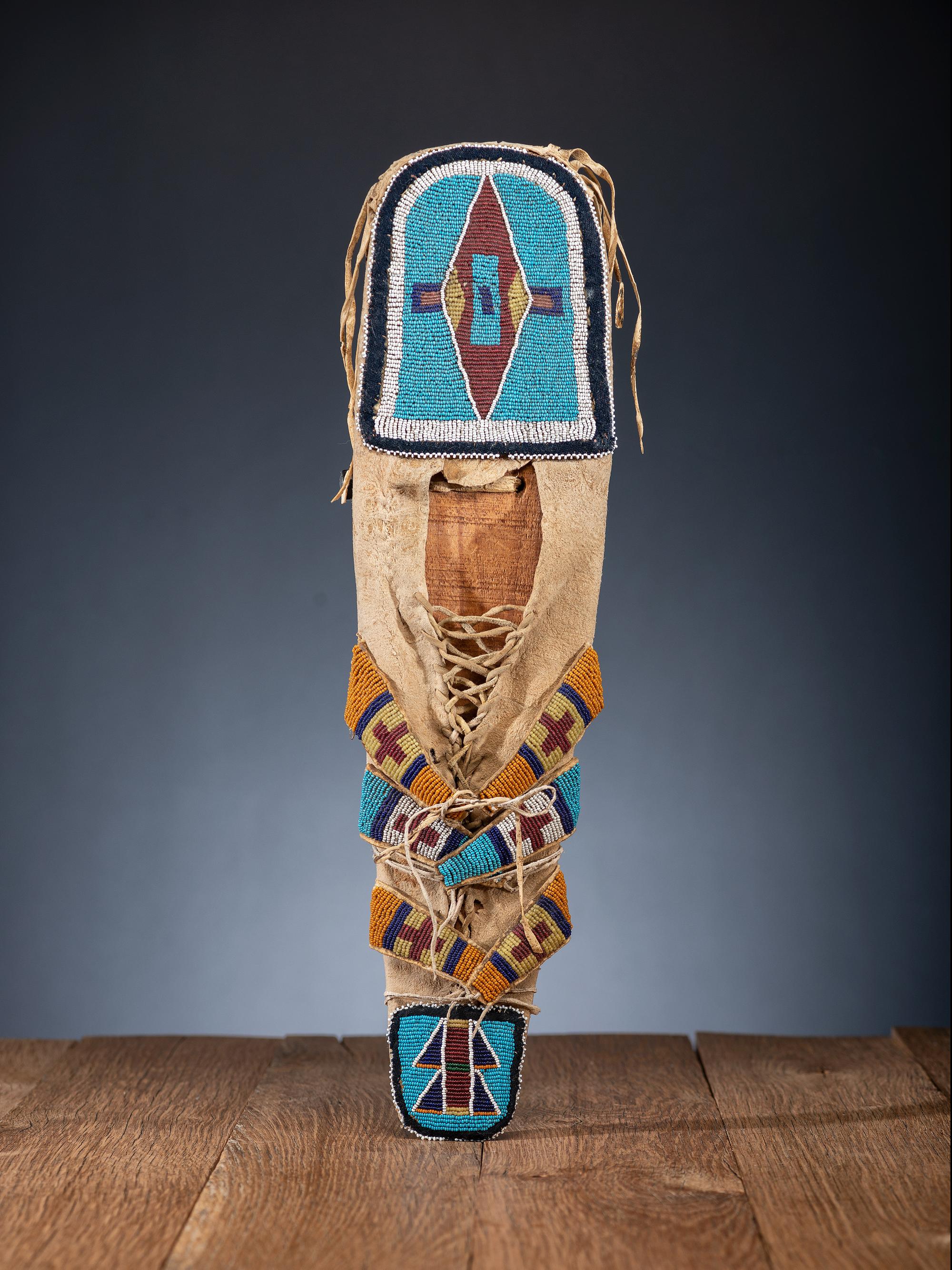 Apsáalooke [Crow] Beaded Hide Toy Cradle