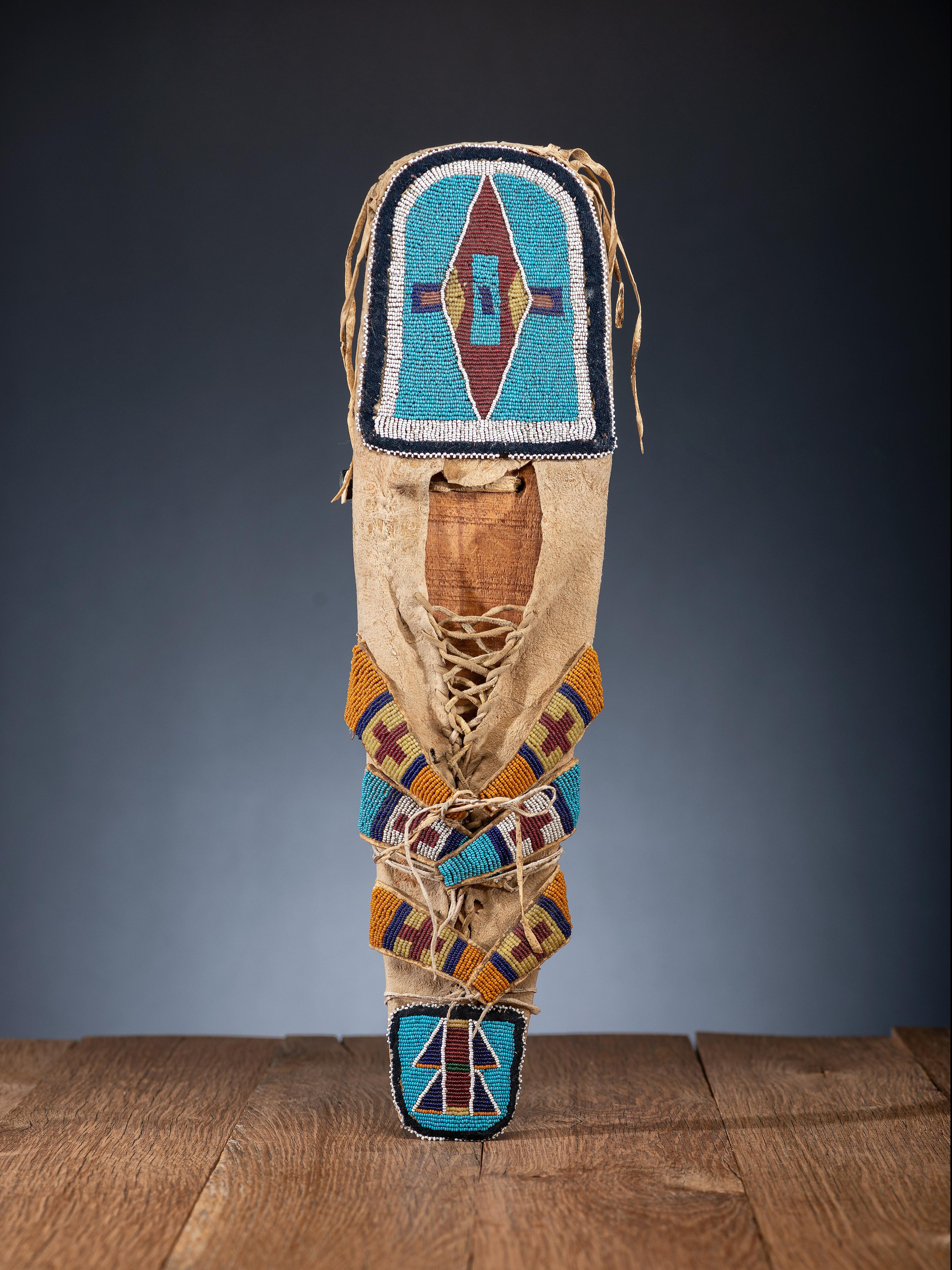 Apsáalooke [Crow] Beaded Hide Toy Cradle
