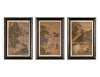 Three Chinese Ink and Color on Silk Paintings