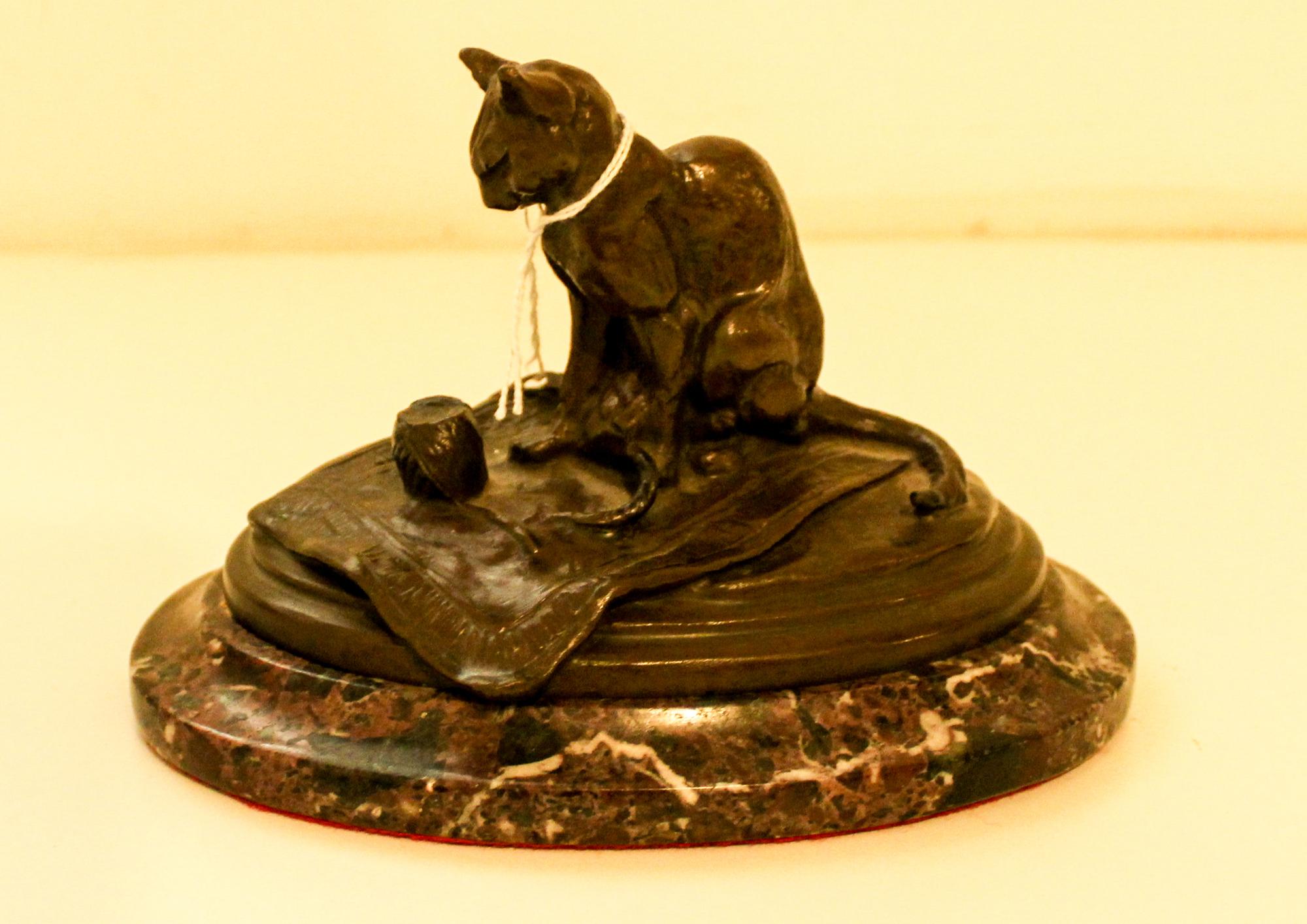 A Bronze Animalier Figure Height 4 1/2 inches.