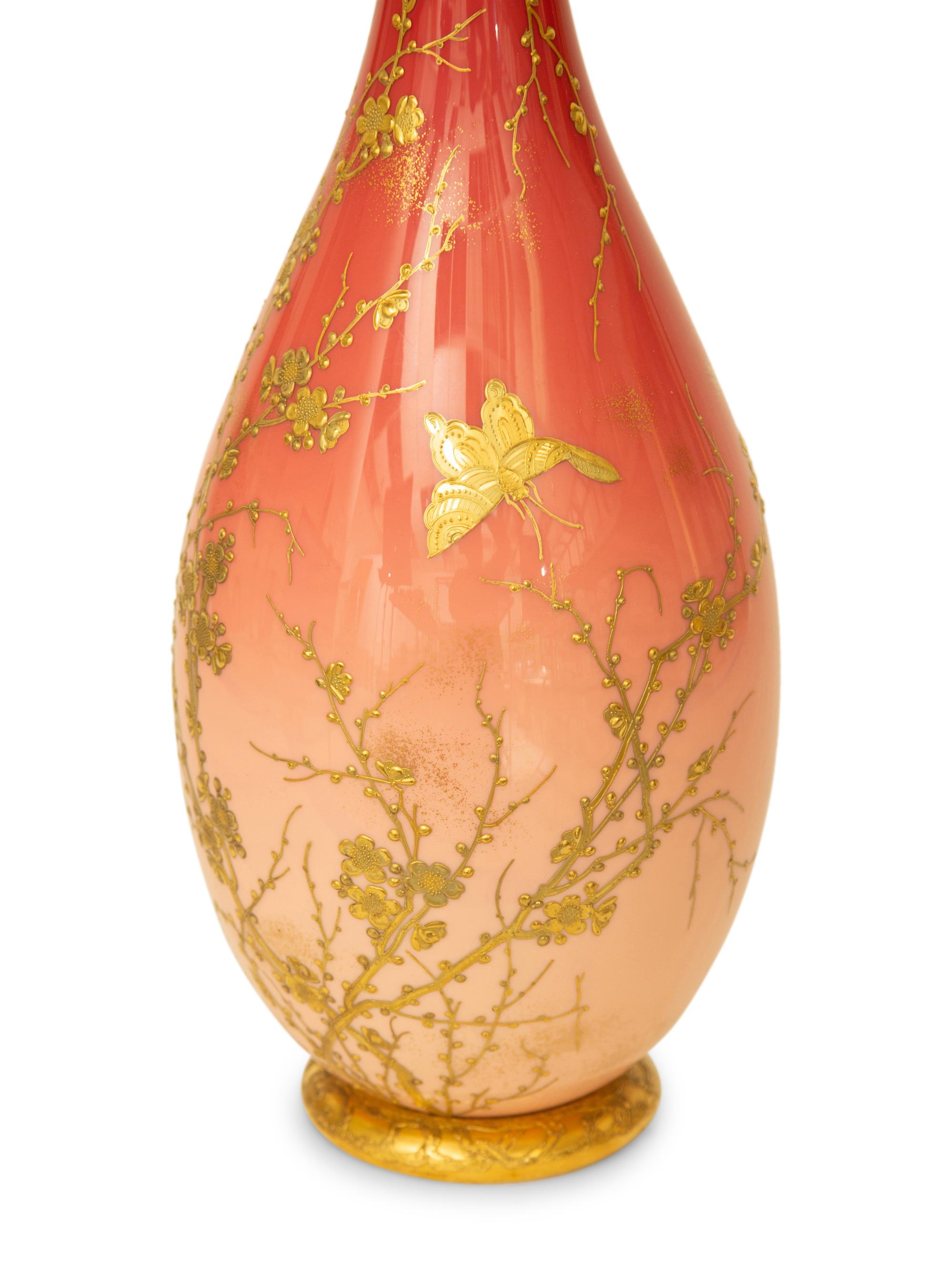 A Thomas Webb for Tiffany and Co. Opaline Glass Vase