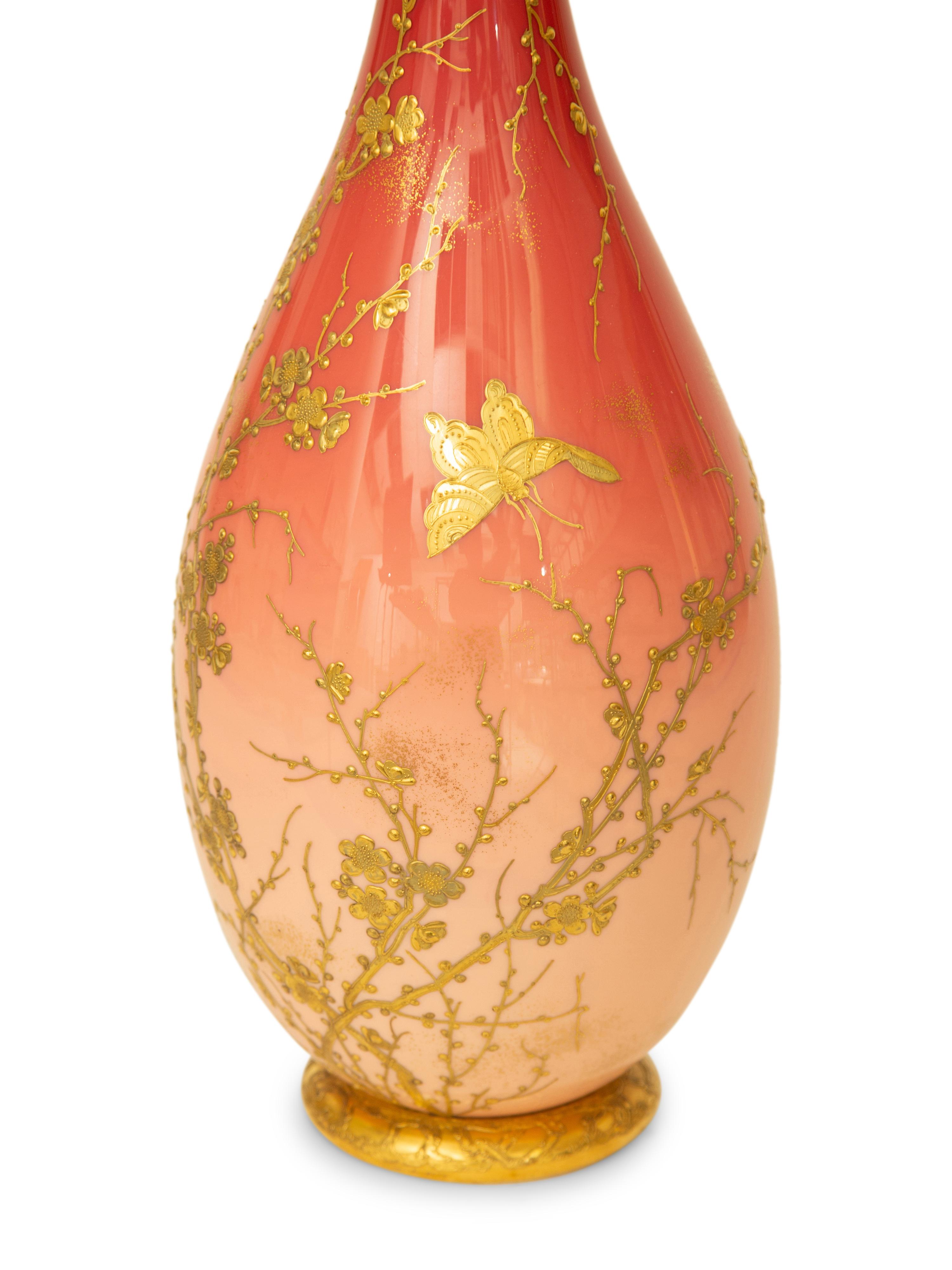 A Thomas Webb for Tiffany and Co. Opaline Glass Vase