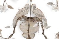 A Pair of Silvered Wood and Rock Crystal Three-Light Sconces, in the Style of Maison Baguès