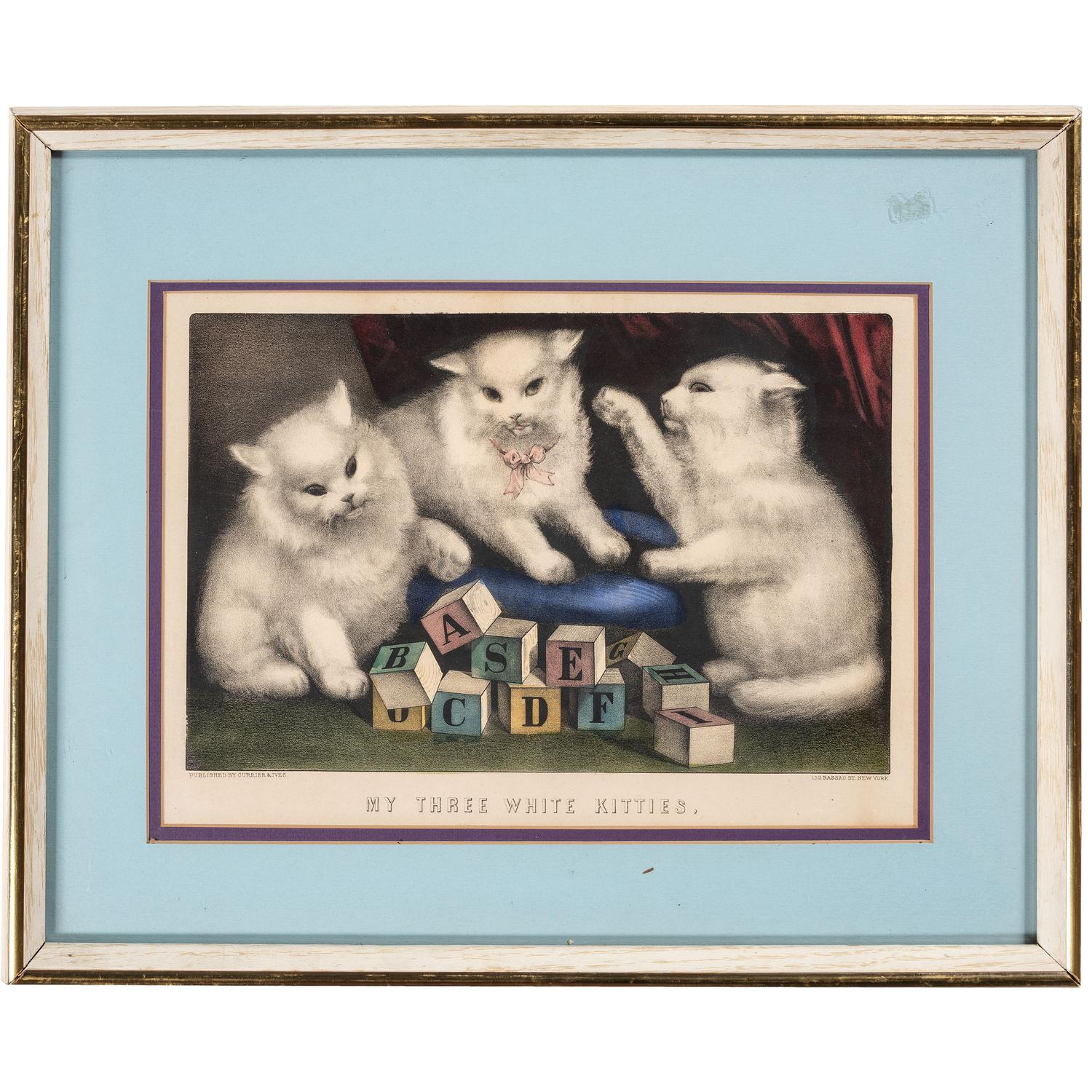 [LINCOLNIANA]. CURRIER & IVES, publishers. A group of 2 lithographs, incl. example featuring Abraham Lincoln.