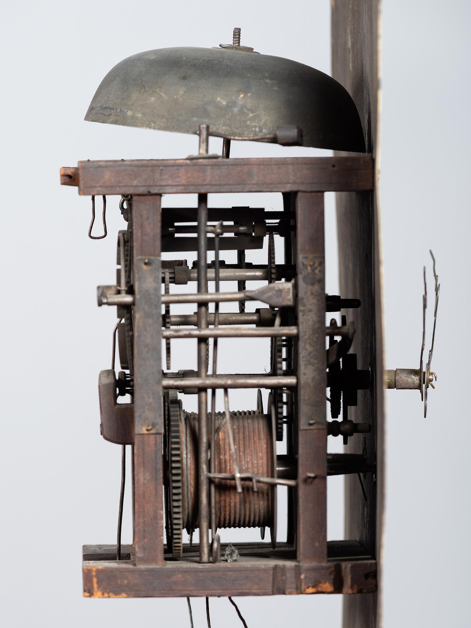 A Chippendale Cherrywood and Tiger Maple Tall Case Clock