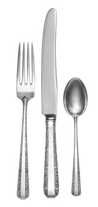 An American Silver Flatware Service, Towle Silversmiths, Newburyport, MA, Candlelight pattern, comprising: 4 dinner knives 6 dinner for